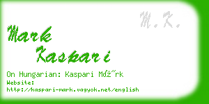 mark kaspari business card